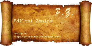 Pócsi Zenina névjegykártya